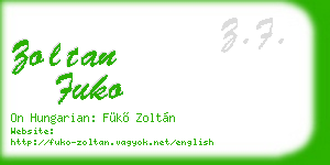 zoltan fuko business card